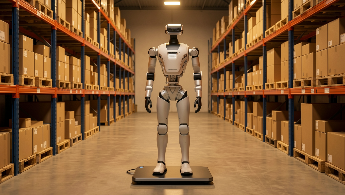 Робот стоит на зарядной станции
